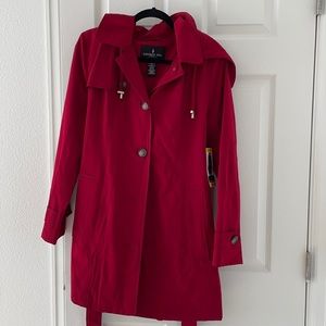 NWT London Fog Red Raincoat Peacoat